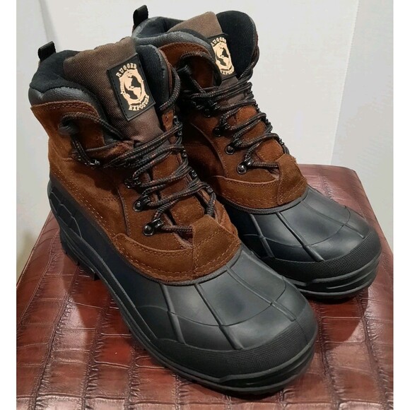 Men's Rugged Exposure Leather Mammoth II Winter Snow Boots Brown 9 M US XLNT - Picture 1 of 7